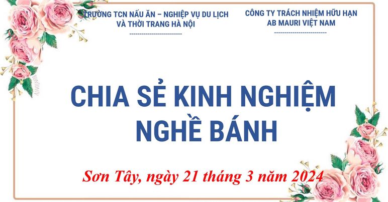 Chia sẻ kinh nghiệm nghề Bánh