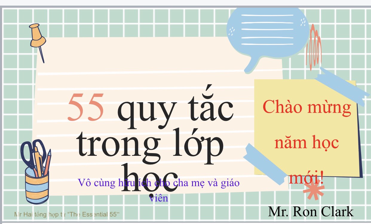 55 Quy tắc trong lớp học.
